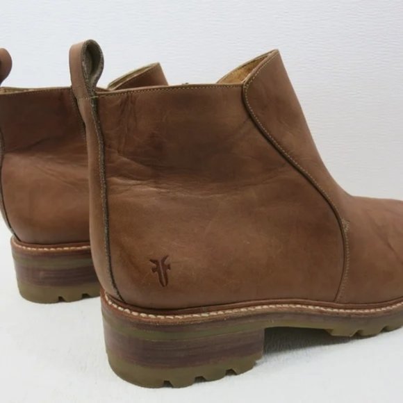 Frye Oil Tanned Leather Boots Zippered British Tan Men's Footwear Comfort Sz16 D - Picture 4 of 8